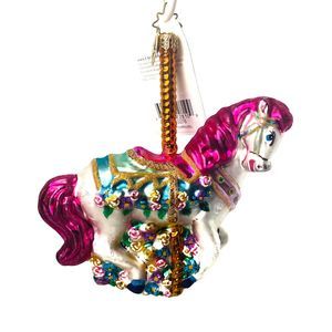 Radko Dream Carousel Horse Glass Tree Ornament